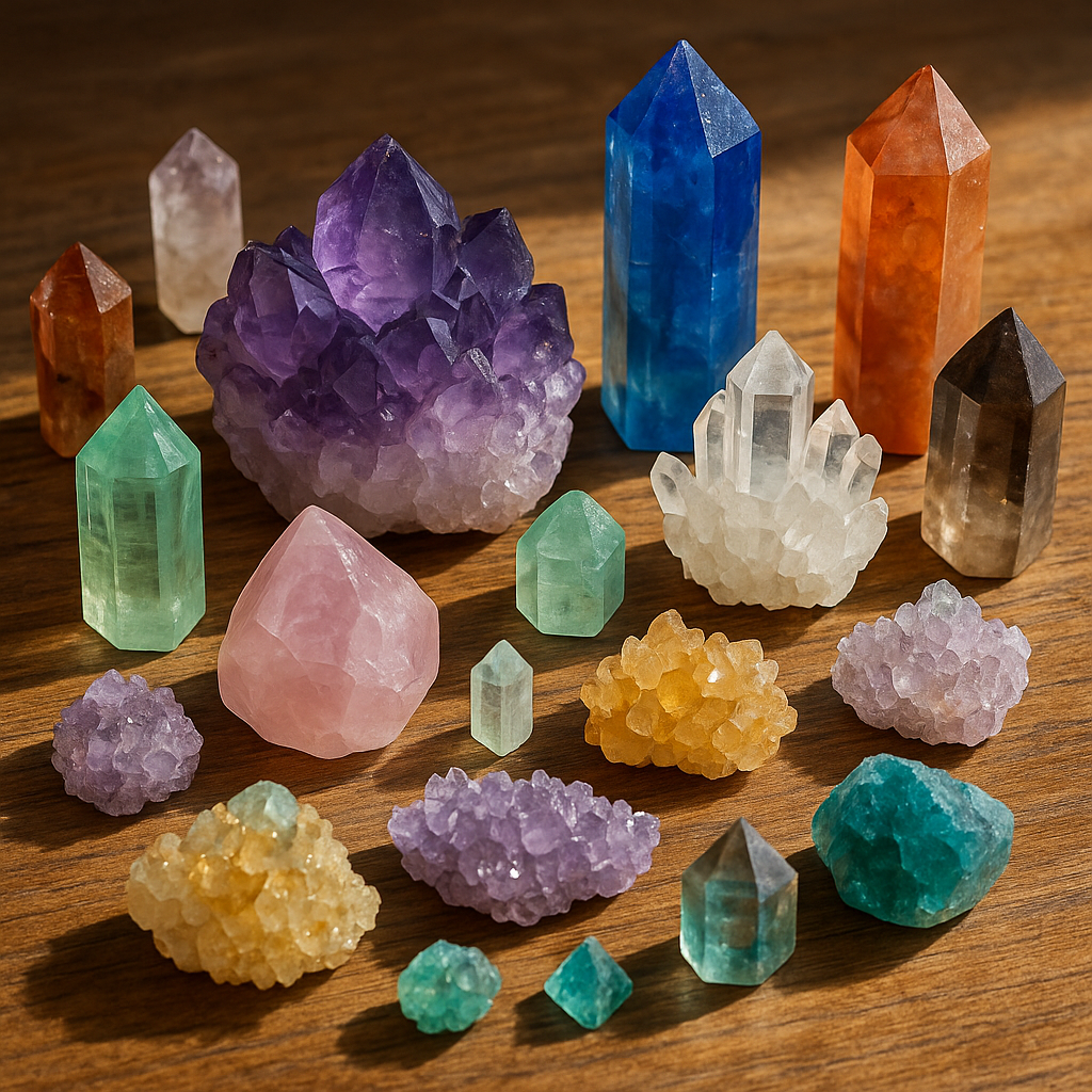 Rôzne druhy krištálov