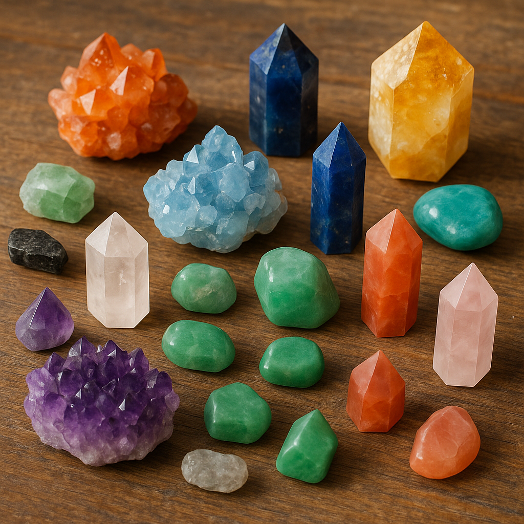 Rôzne druhy krištálov